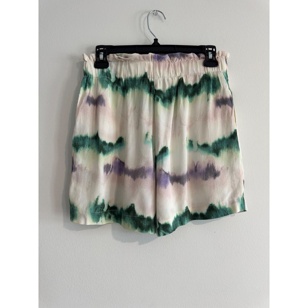 Zara Tie Dye Paperbag Waist Shorts Womens Small Boho Festival Summer Relaxed - Picture 2 of 5
